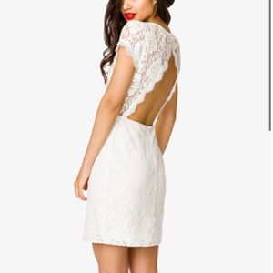 Forever 21 White Lace Open Back Dress